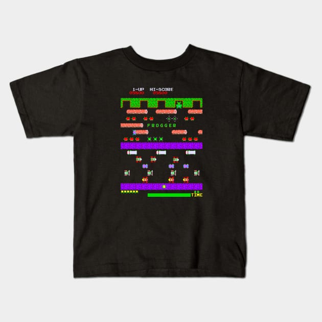 Mod.2 Arcade Frogger Video Game Kids T-Shirt by parashop